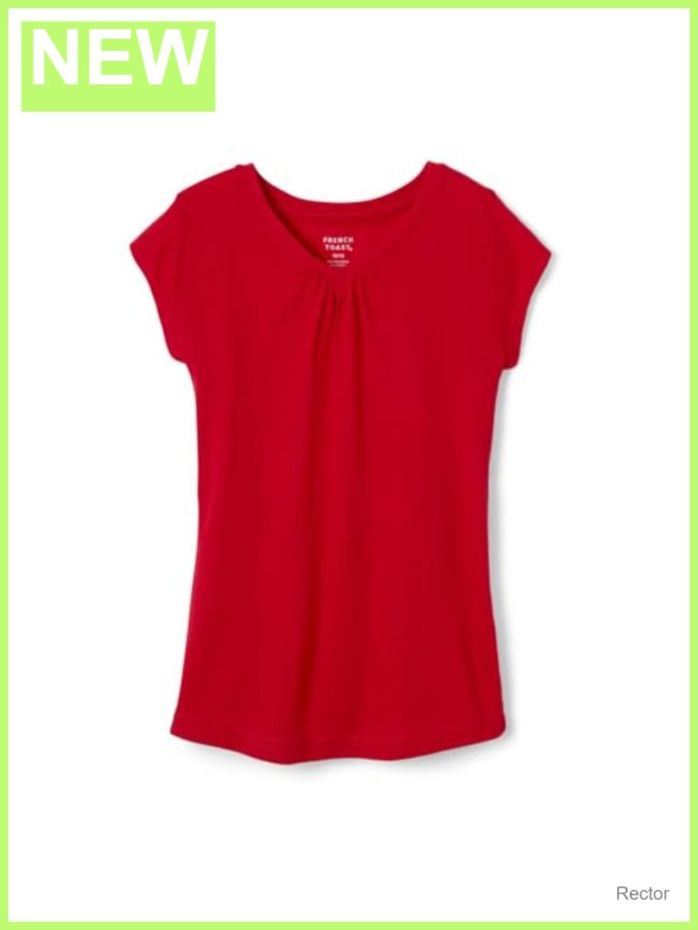 Girls Short Sleeve V-Neck T-Shirt Tee Polyester Blend